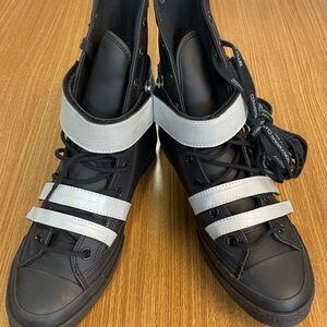 Converse Black High-Top Sneakers with Silver Straps Club Anonymous NWOB